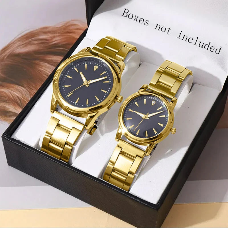 NNEOBA Couple Quartz Gold Watches Set