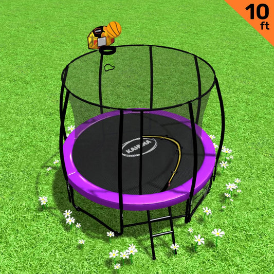NNEDPE Trampoline 10ft with  Basket ball set - Purple