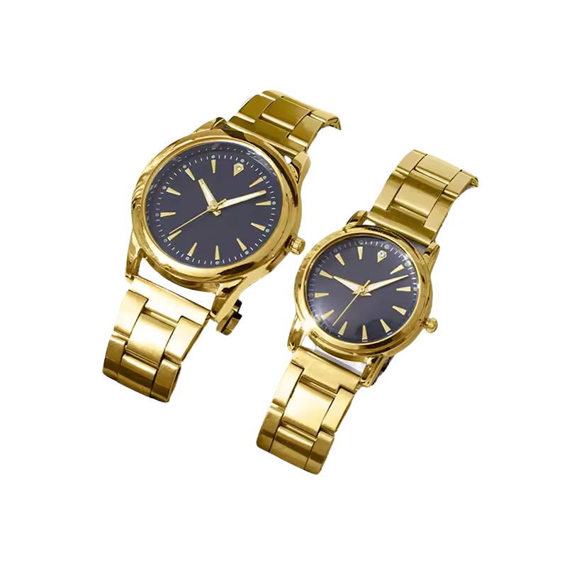 NNEOBA Couple Quartz Gold Watches Set